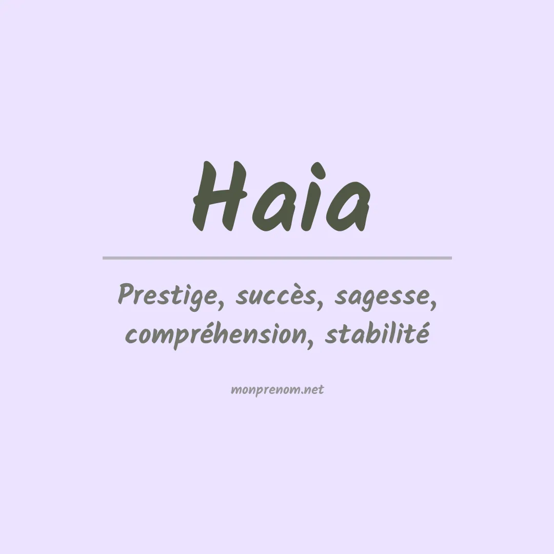 Prénom Haia