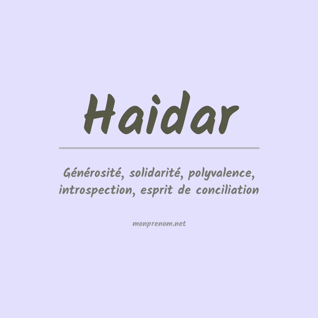 Prénom Haidar