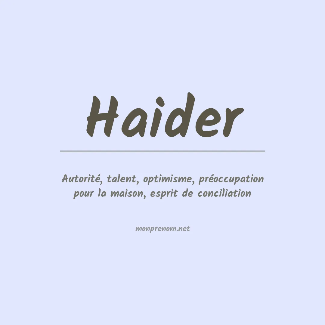 Prénom Haider