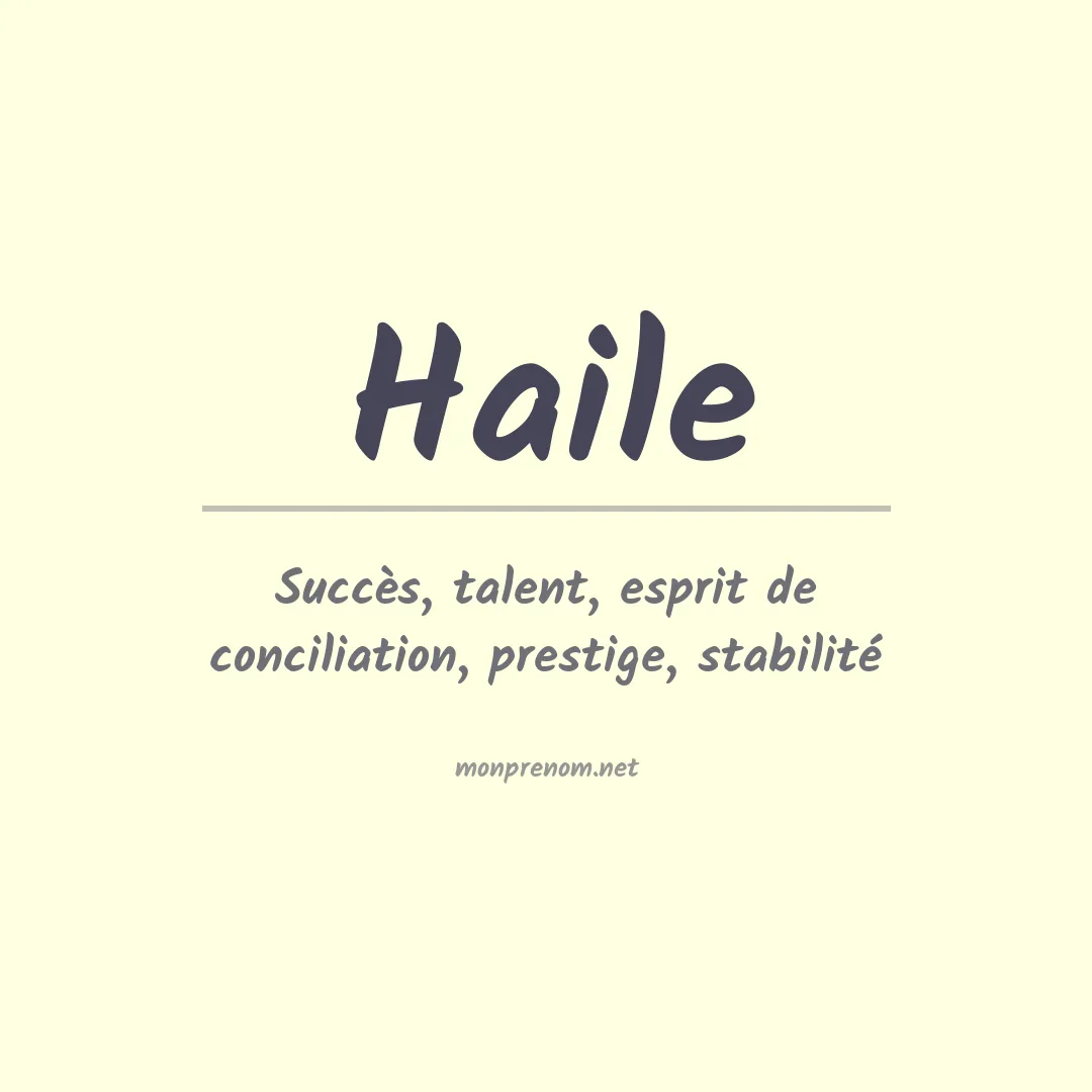 Prénom Haile