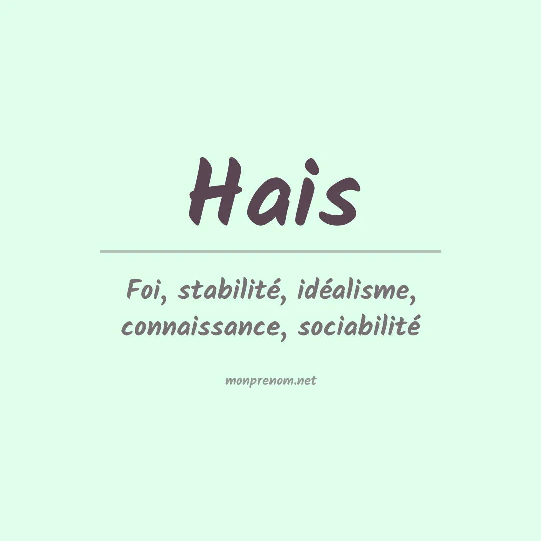 Signification du prénom Hais