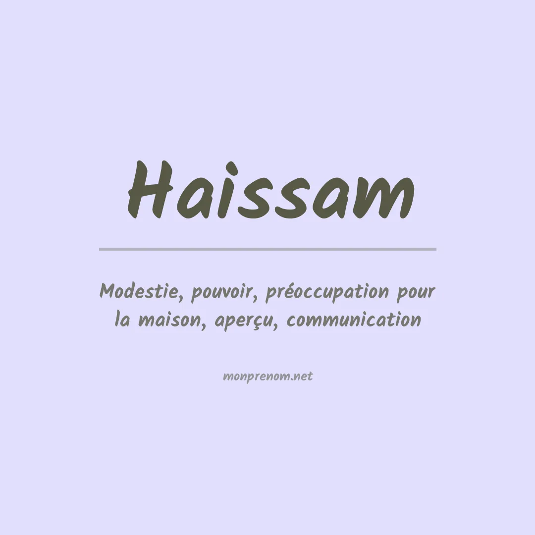 Prénom Haissam