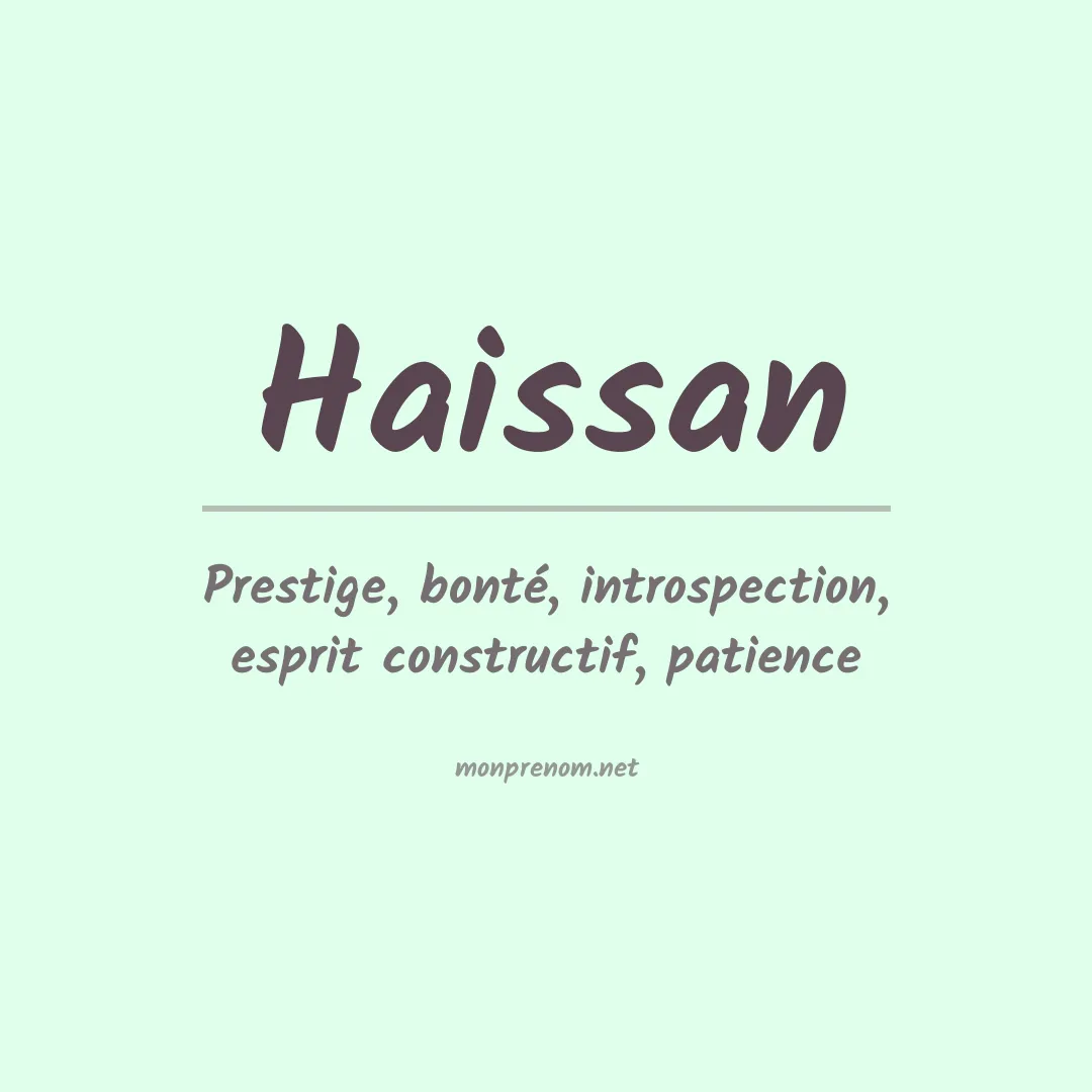 Prénom Haissan