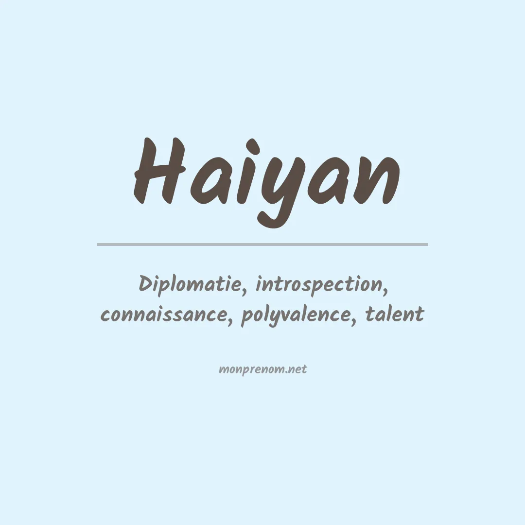 Prénom Haiyan
