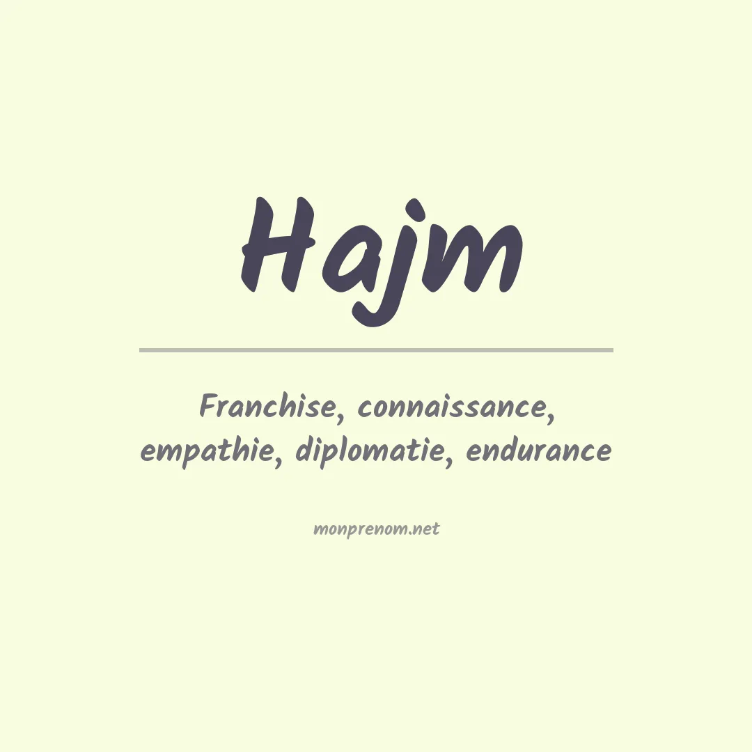 Signification du prénom Hajm