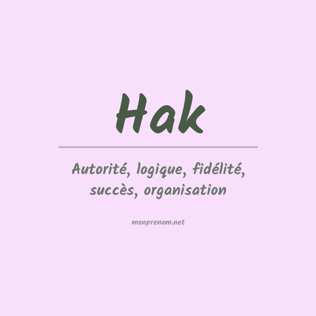 Prénom Hak
