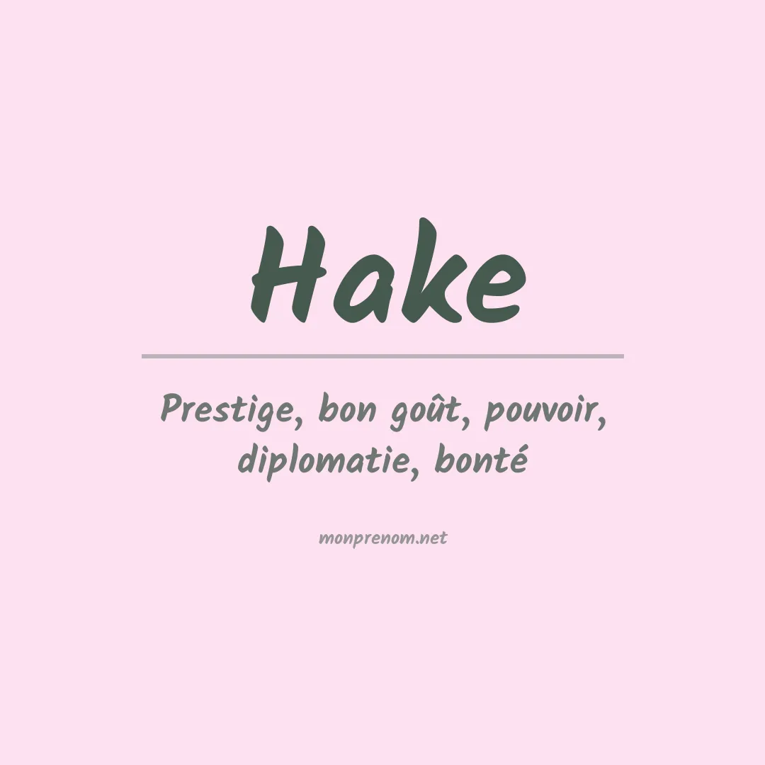 Prénom Hake