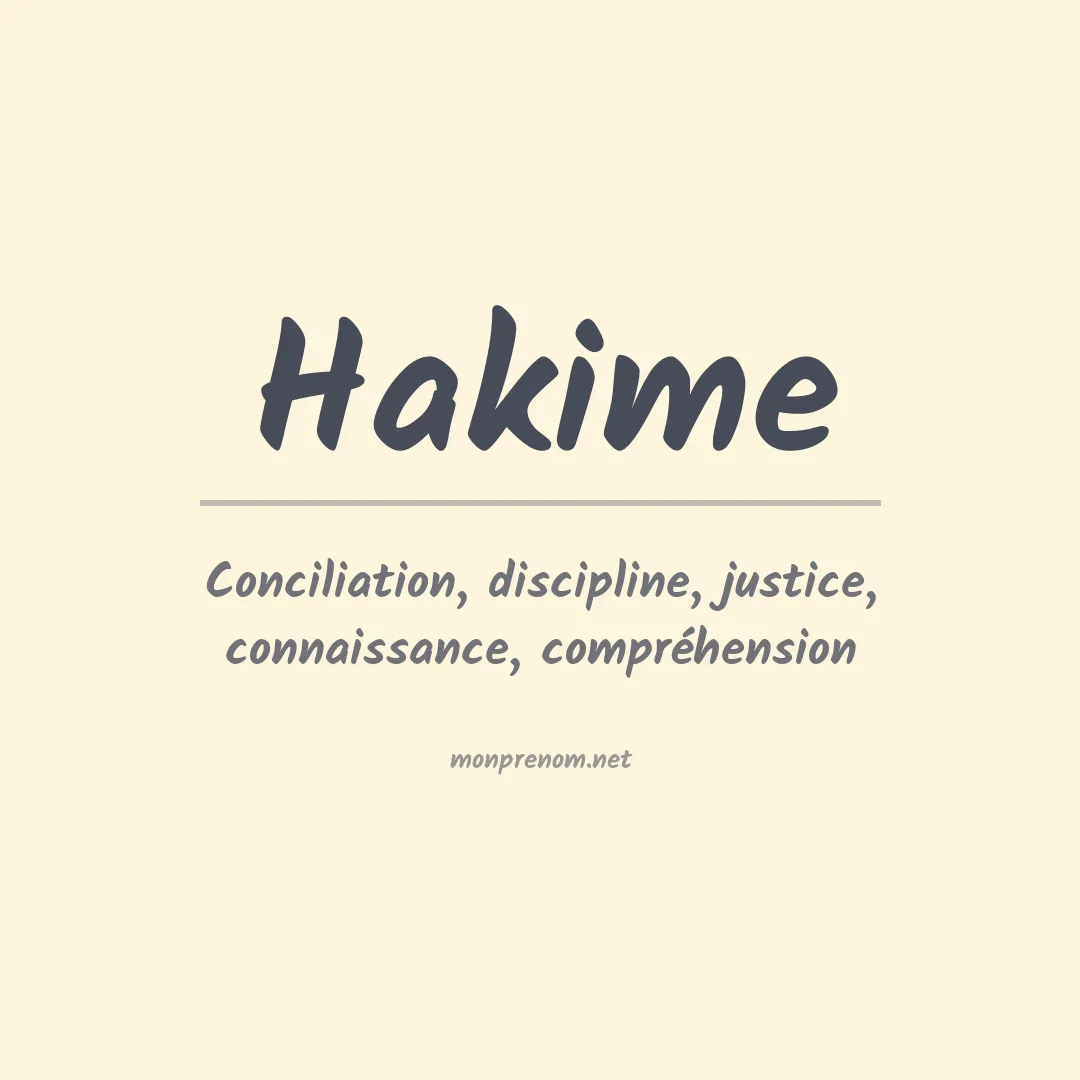 Signification du prénom Hakime