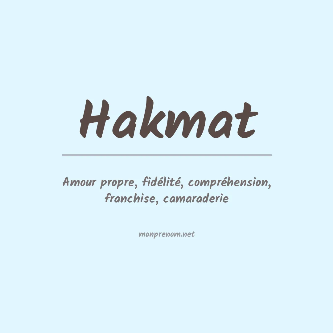 Signification du prénom Hakmat