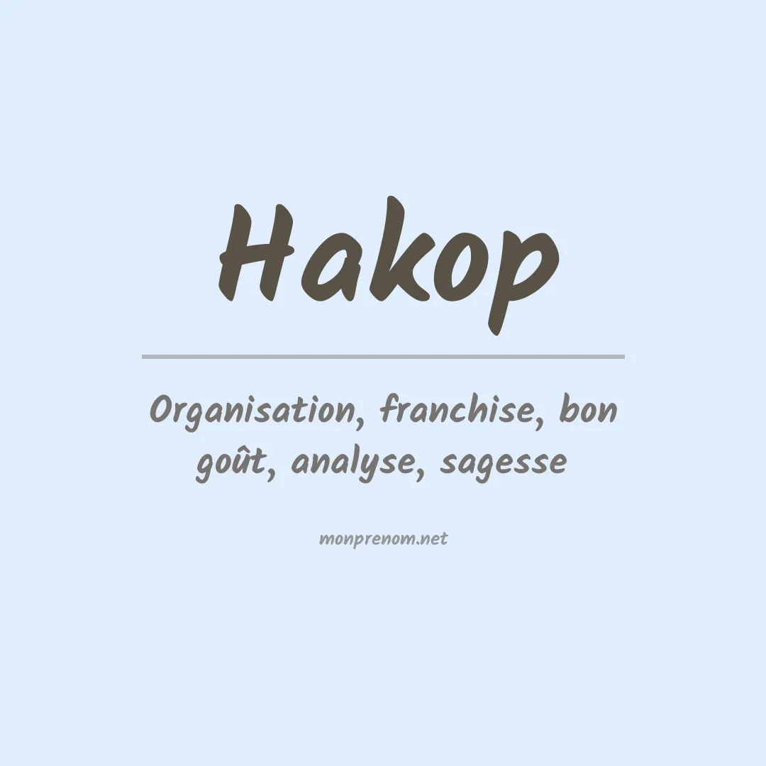 Signification du prénom Hakop