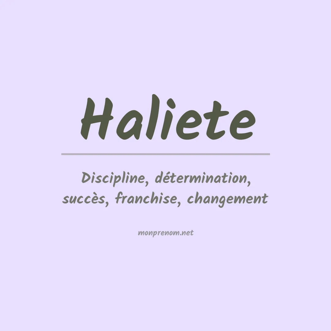 Signification du prénom Haliete
