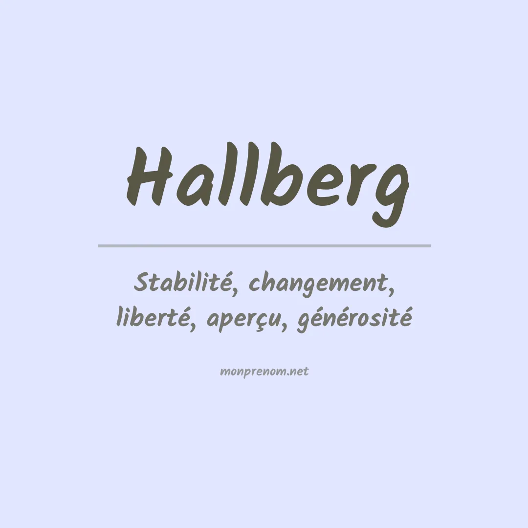 Prénom Hallberg