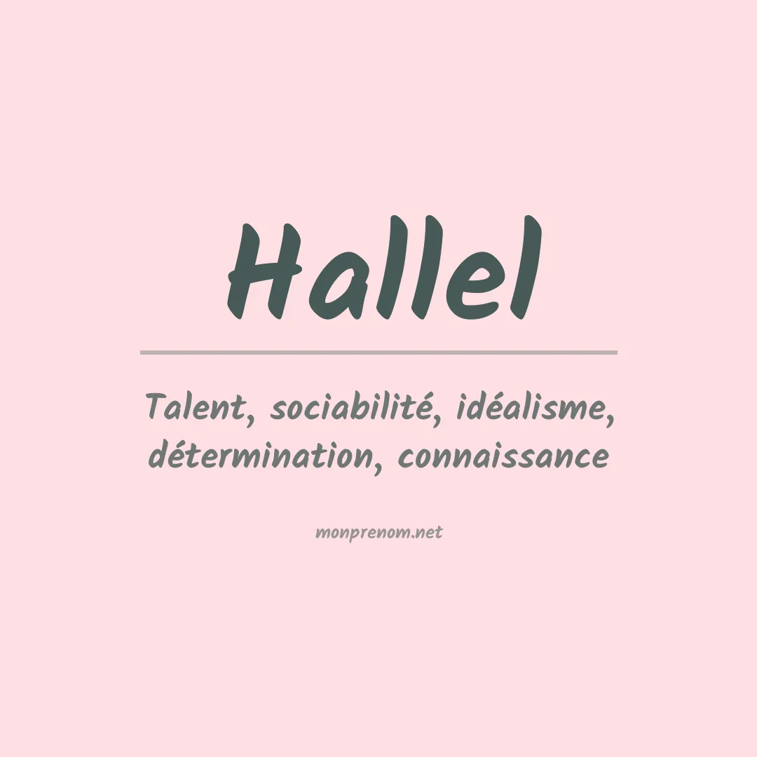 Signification du prénom Hallel