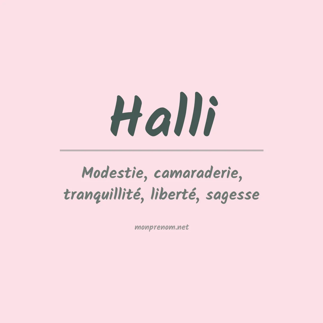 Signification du prénom Halli