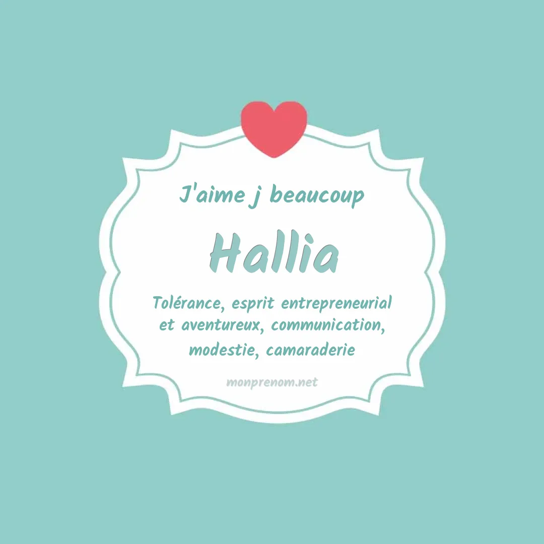 J'aime beaucoup Hallia