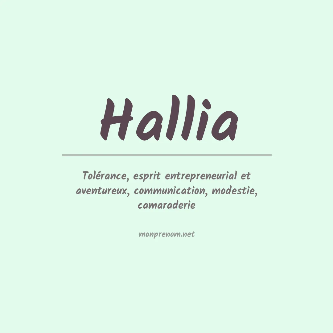 Signification du prénom Hallia