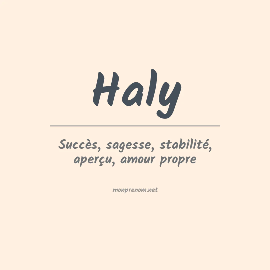 Signification du prénom Haly