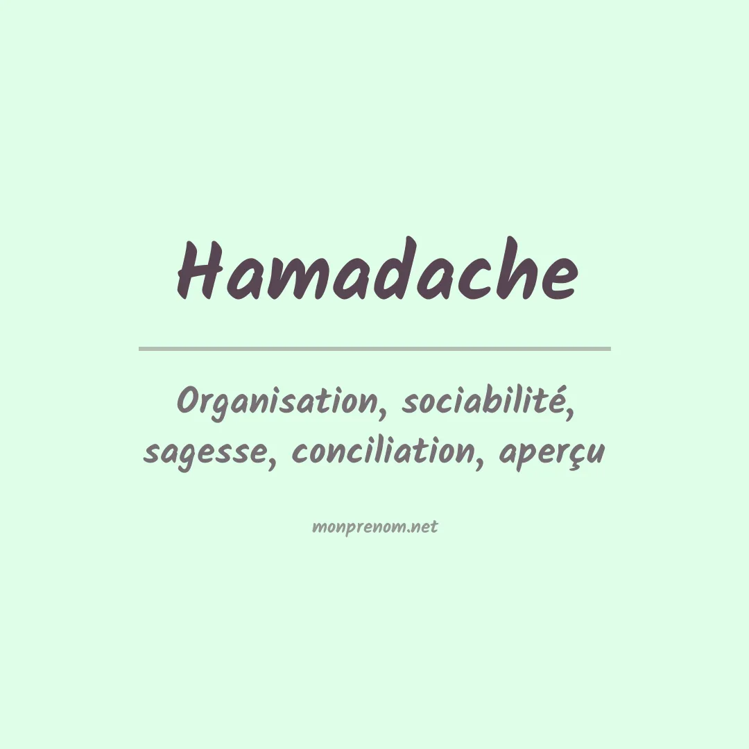 Signification du prénom Hamadache