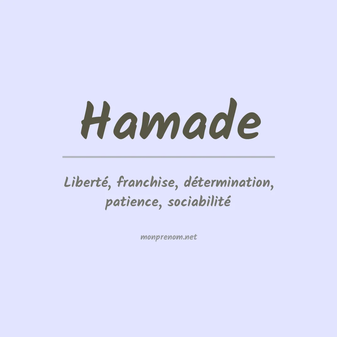 Signification du prénom Hamade
