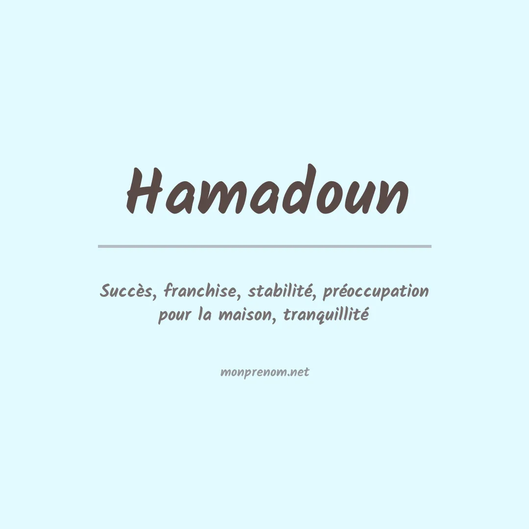 Signification du prénom Hamadoun