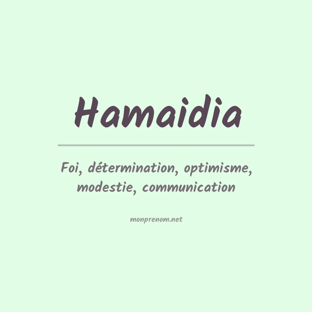 Signification du prénom Hamaidia