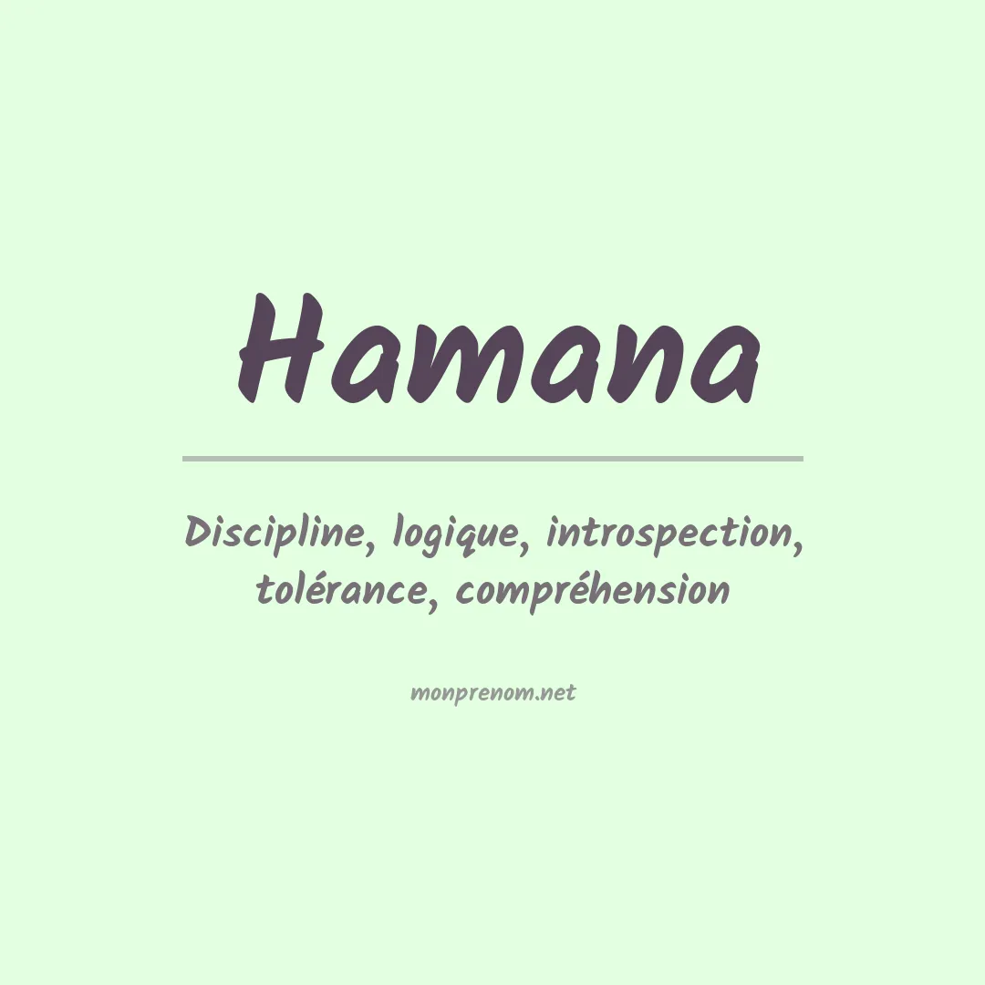 Prénom Hamana