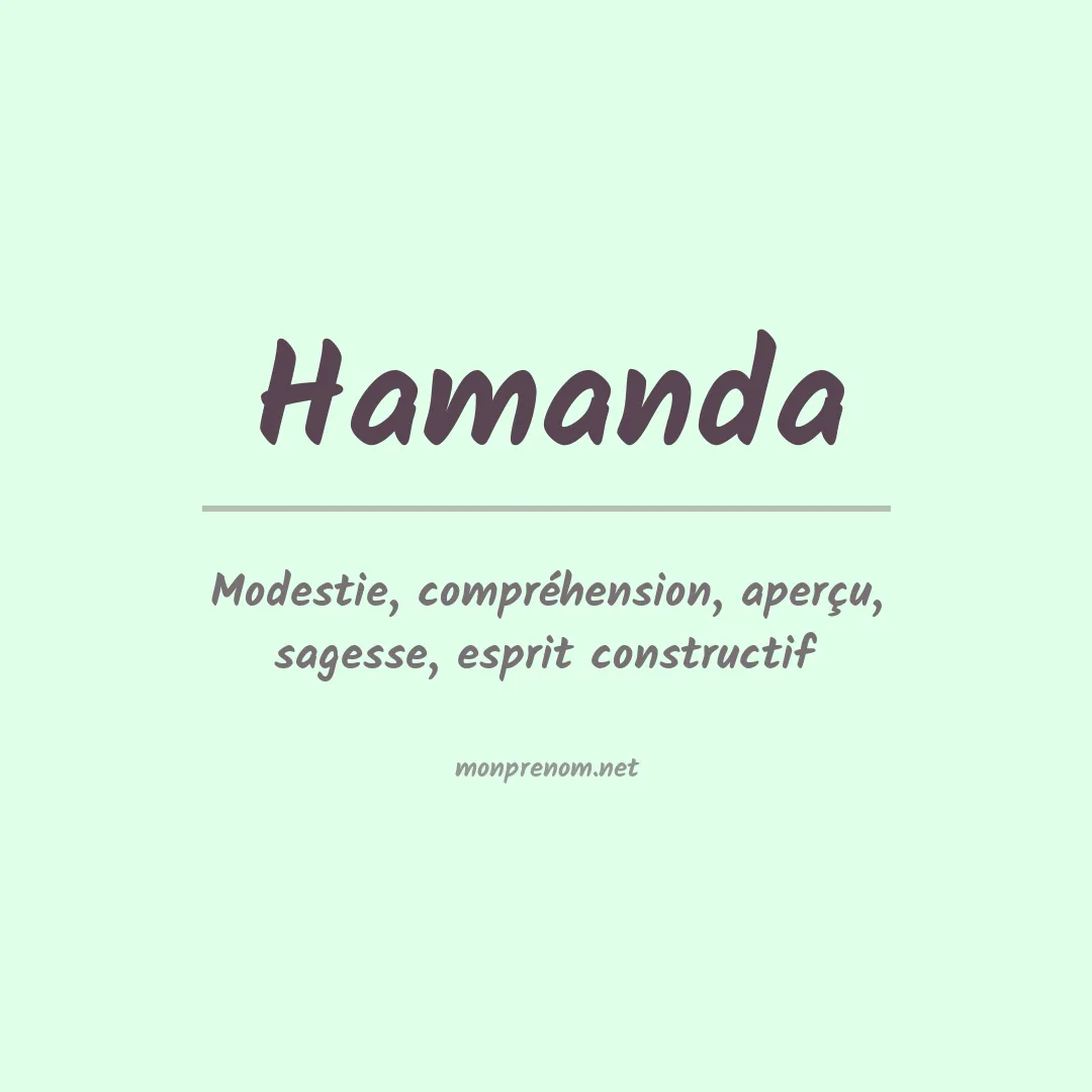 Prénom Hamanda