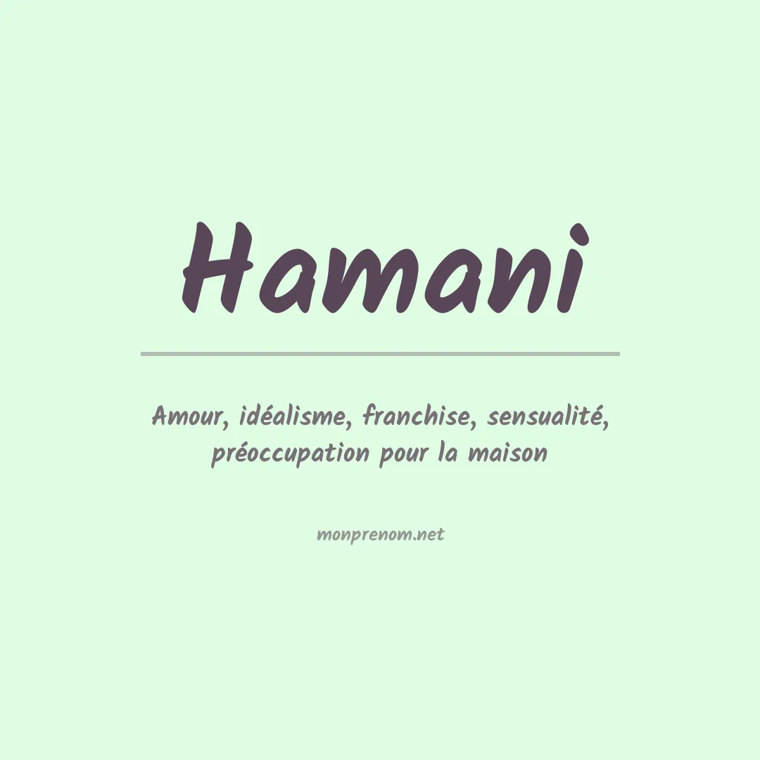 Signification du prénom Hamani