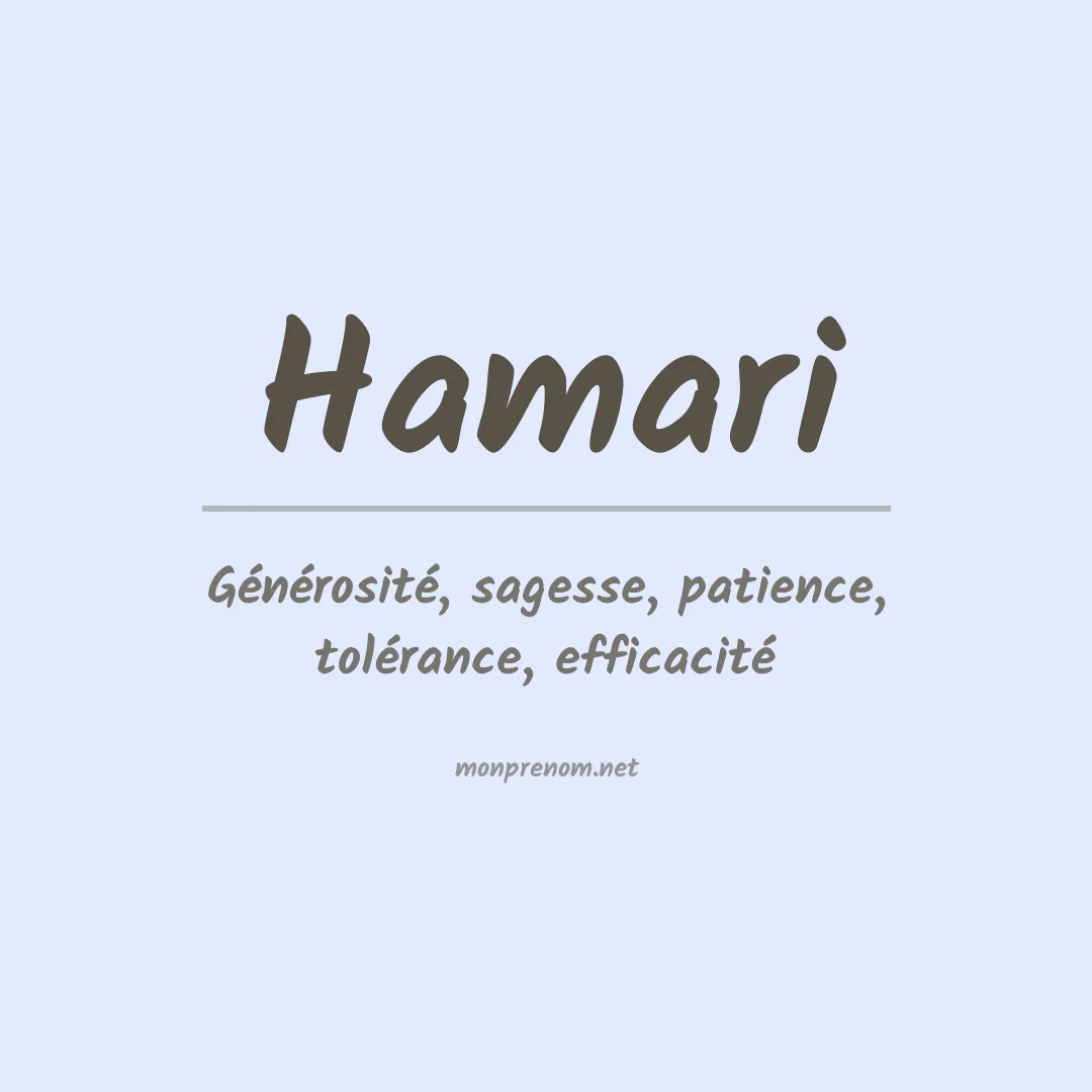 Signification du prénom Hamari