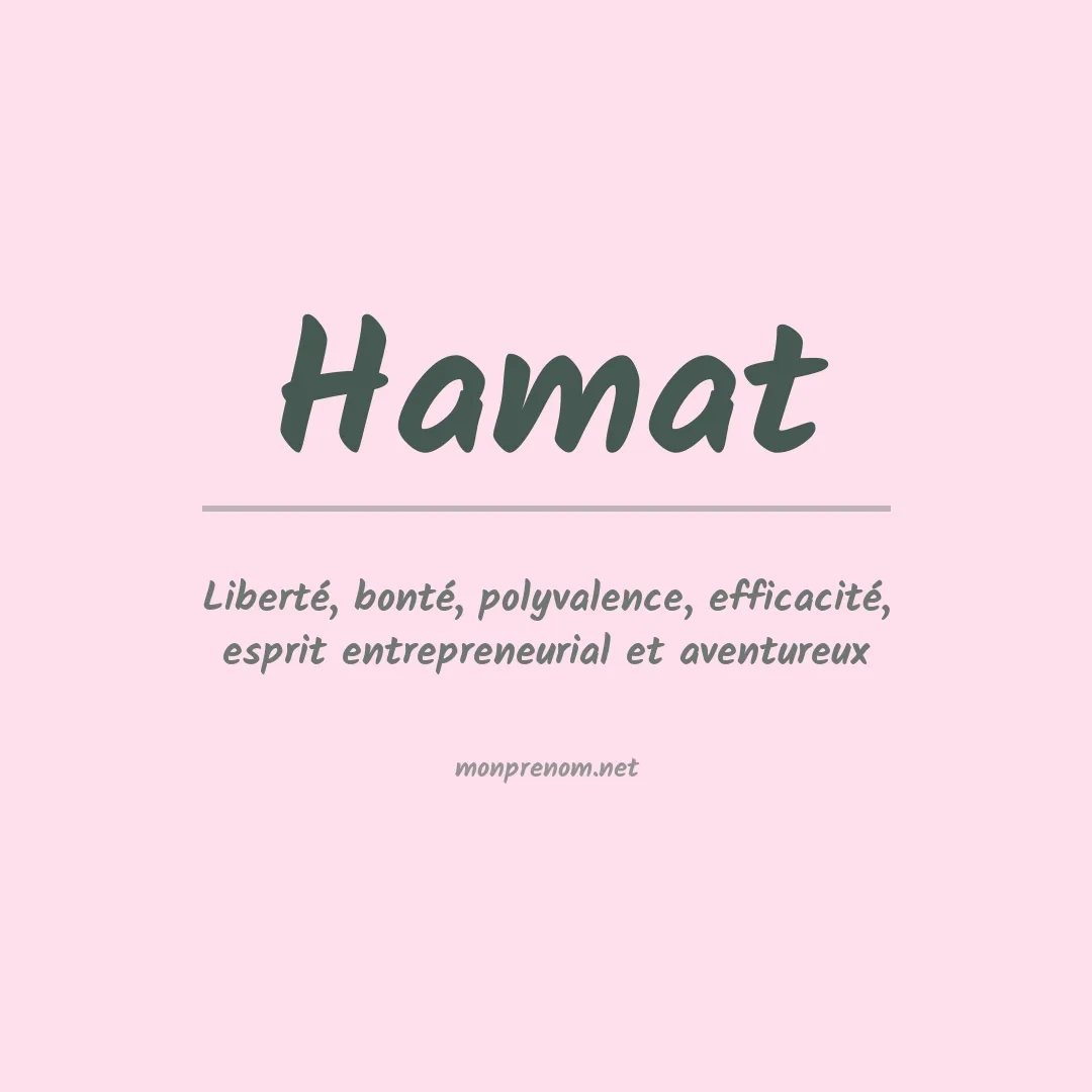 Signification du prénom Hamat