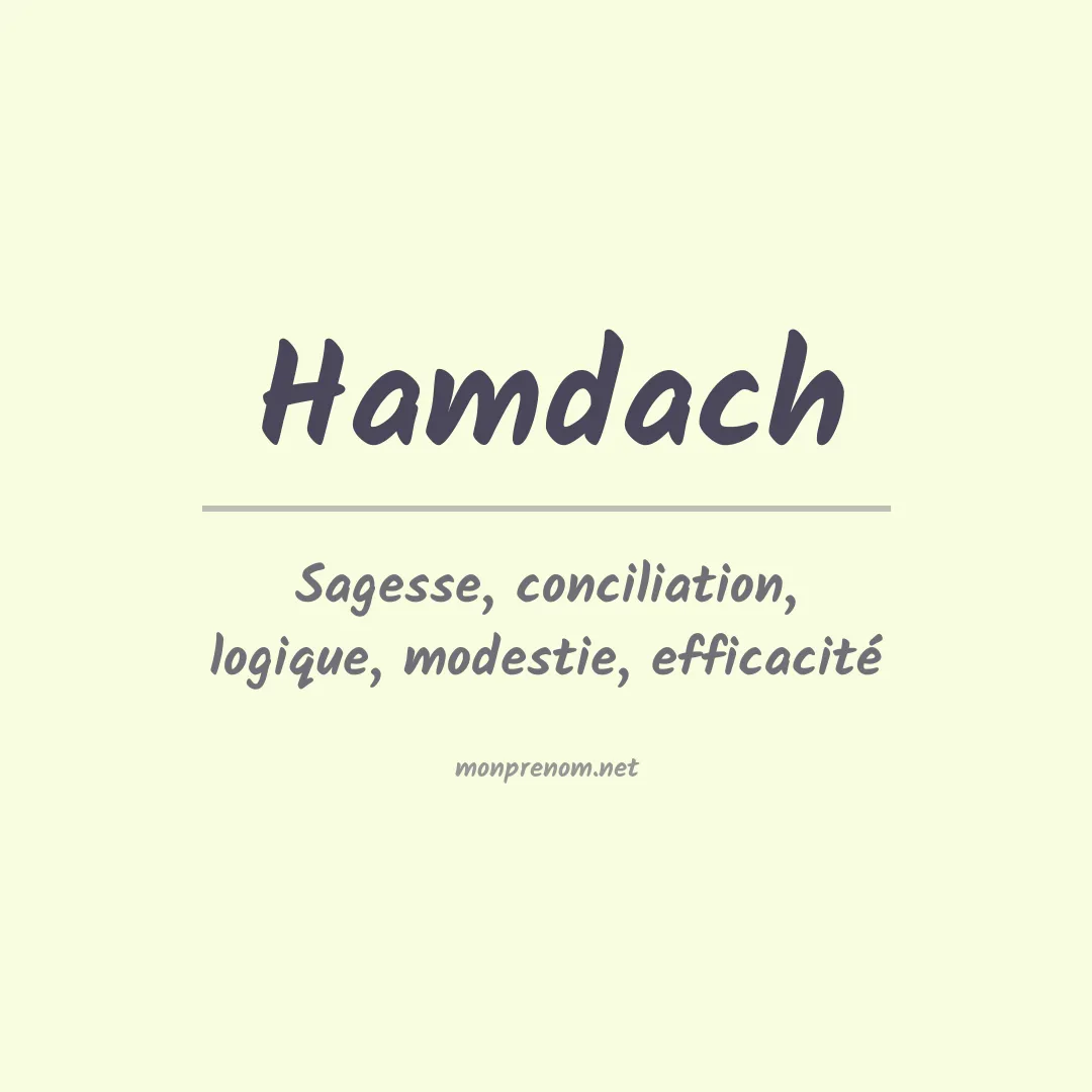 Signification du prénom Hamdach
