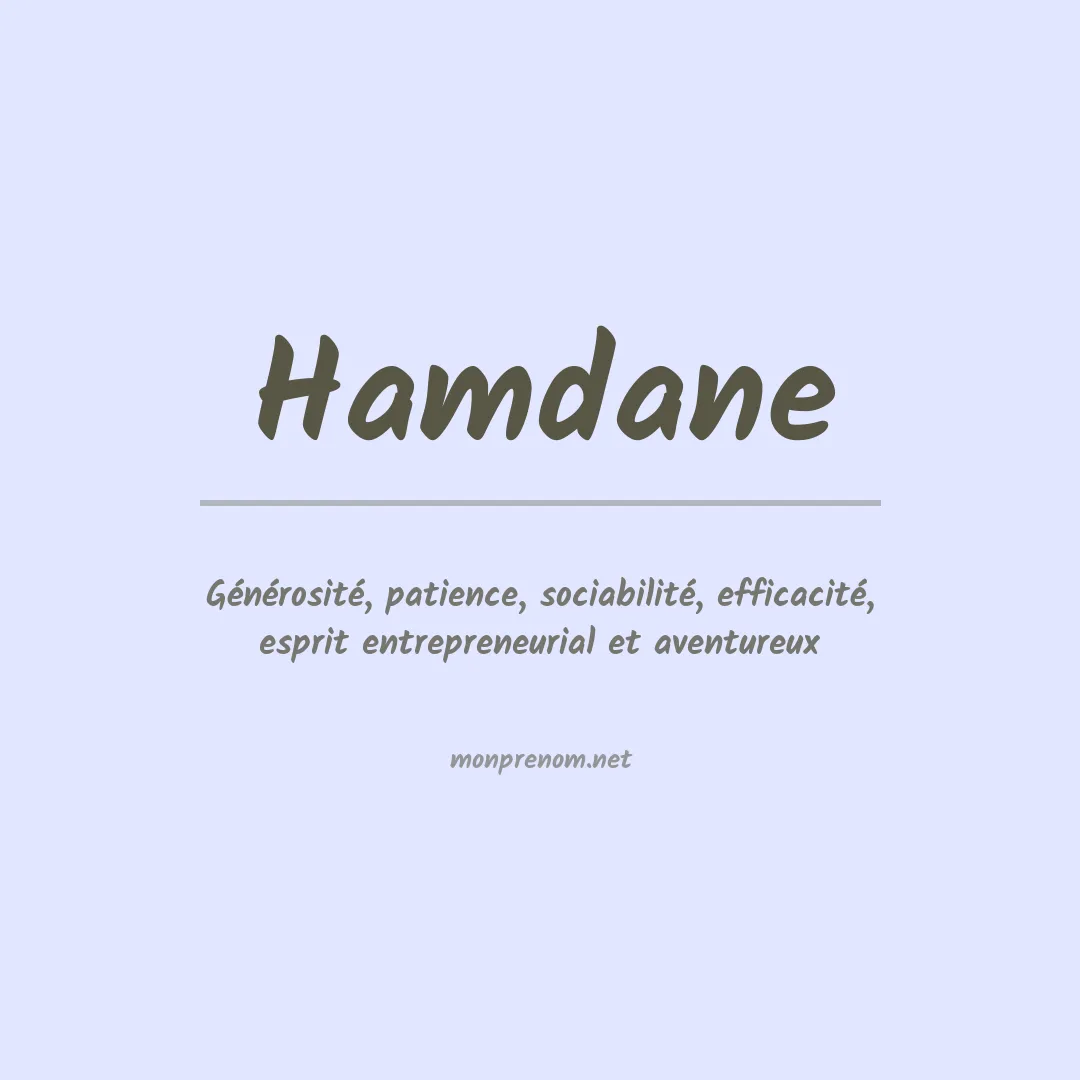 Prénom Hamdane