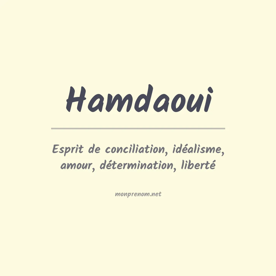 Signification du prénom Hamdaoui