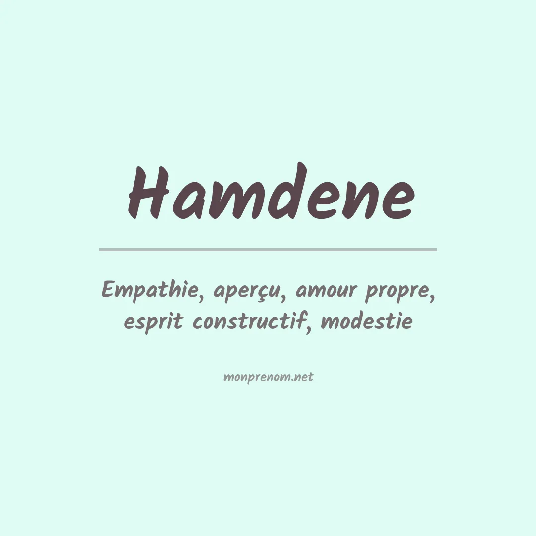 Signification du prénom Hamdene