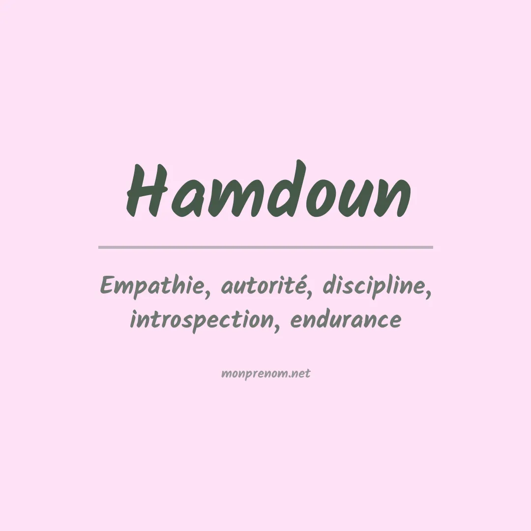 Signification du prénom Hamdoun