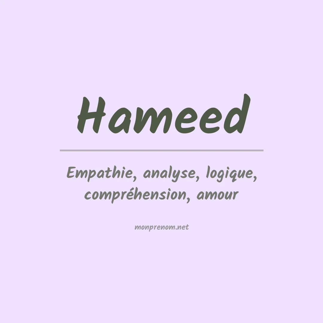 Prénom Hameed