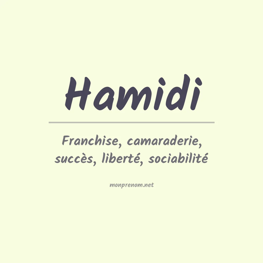Prénom Hamidi