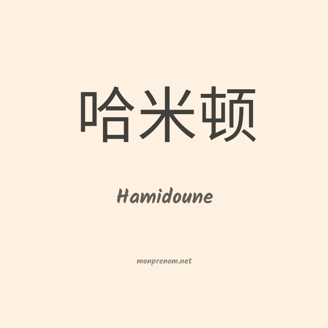 Hamidoune en chinois