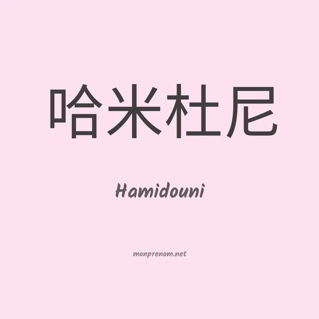 Hamidouni en chinois