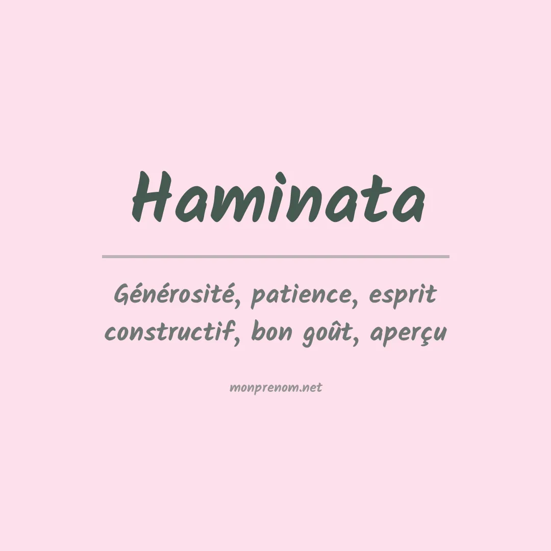 Signification du prénom Haminata