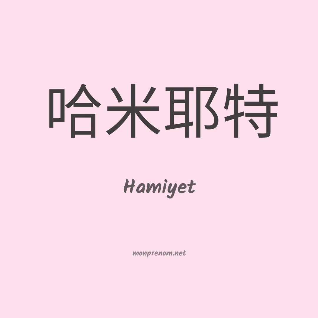 Hamiyet en chinois