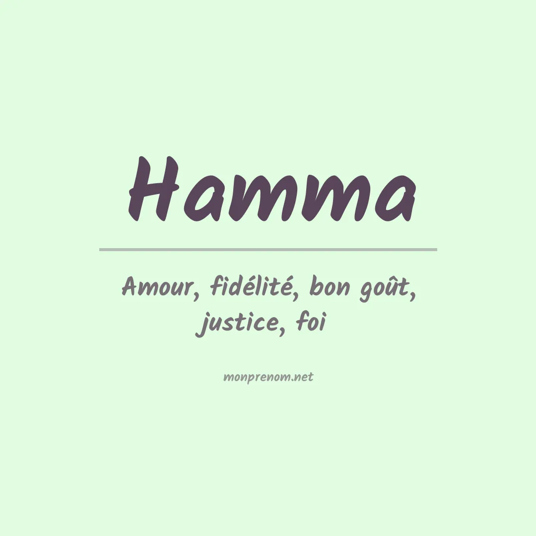 Prénom Hamma