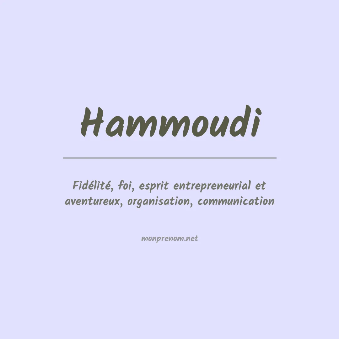Signification du prénom Hammoudi