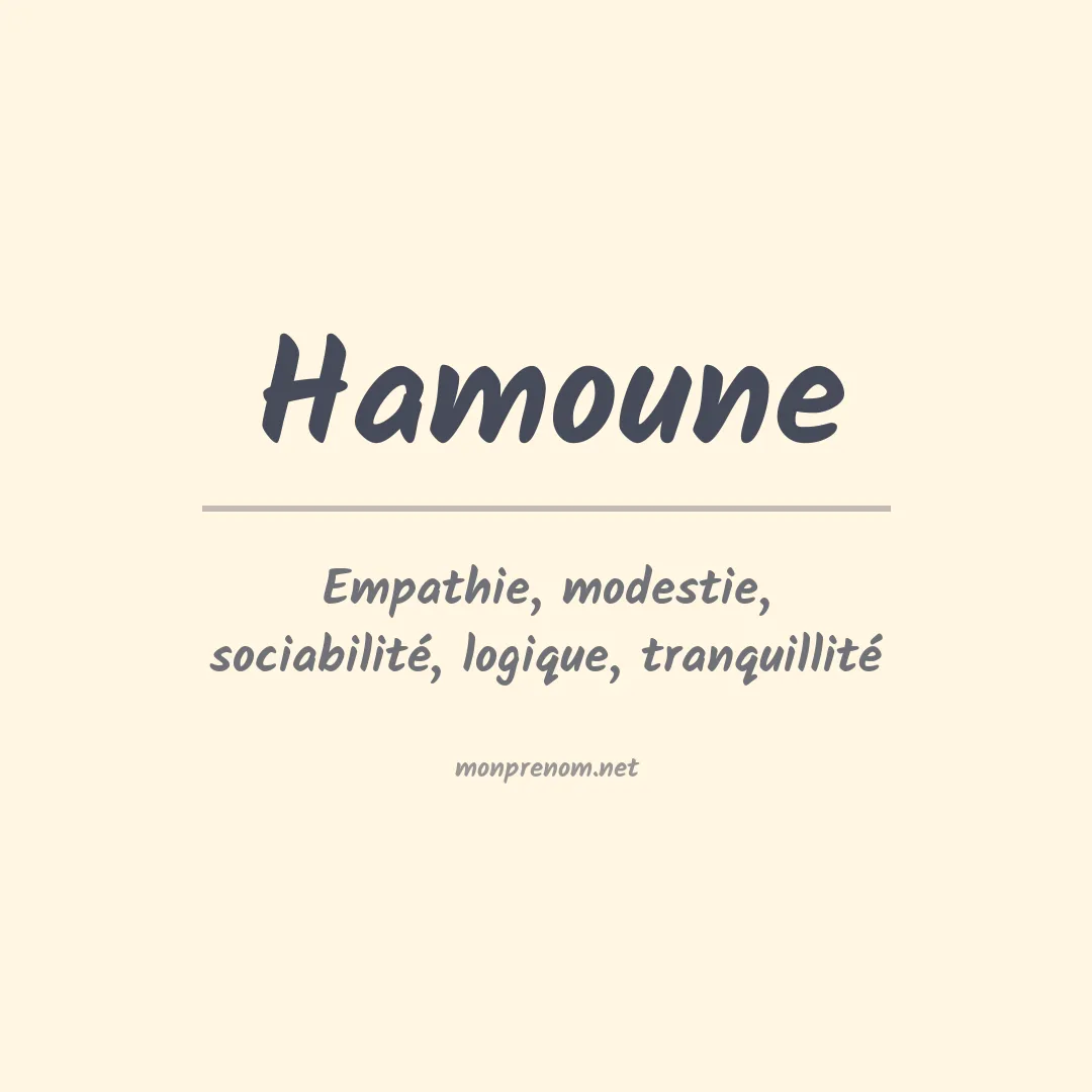 Signification du prénom Hamoune
