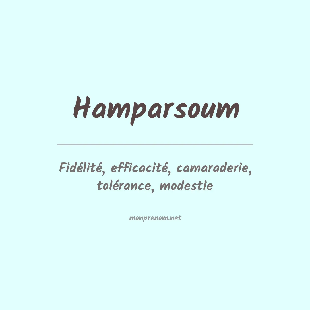 Signification du prénom Hamparsoum
