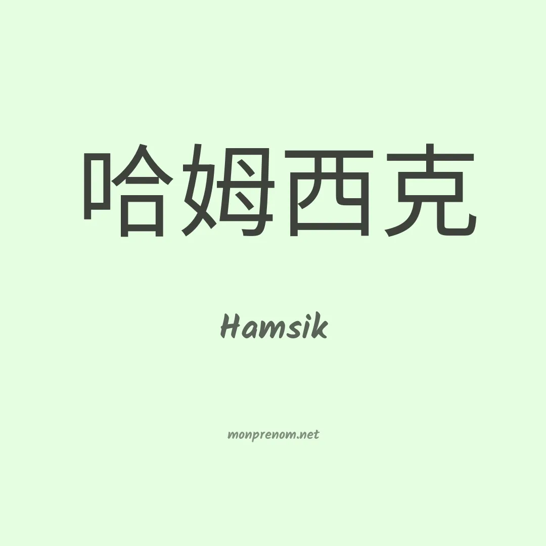 Hamsik en chinois