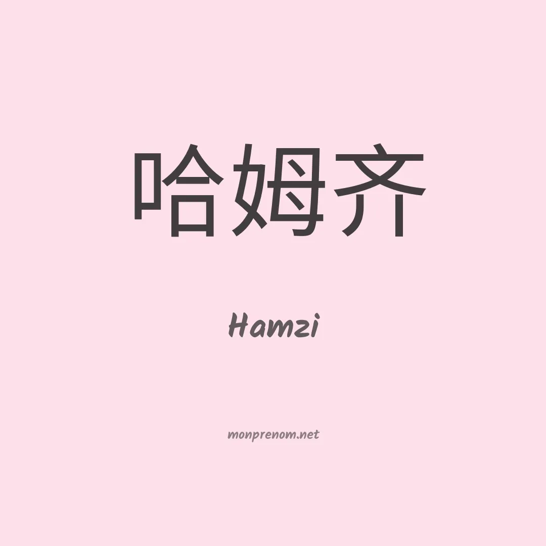 Hamzi en chinois