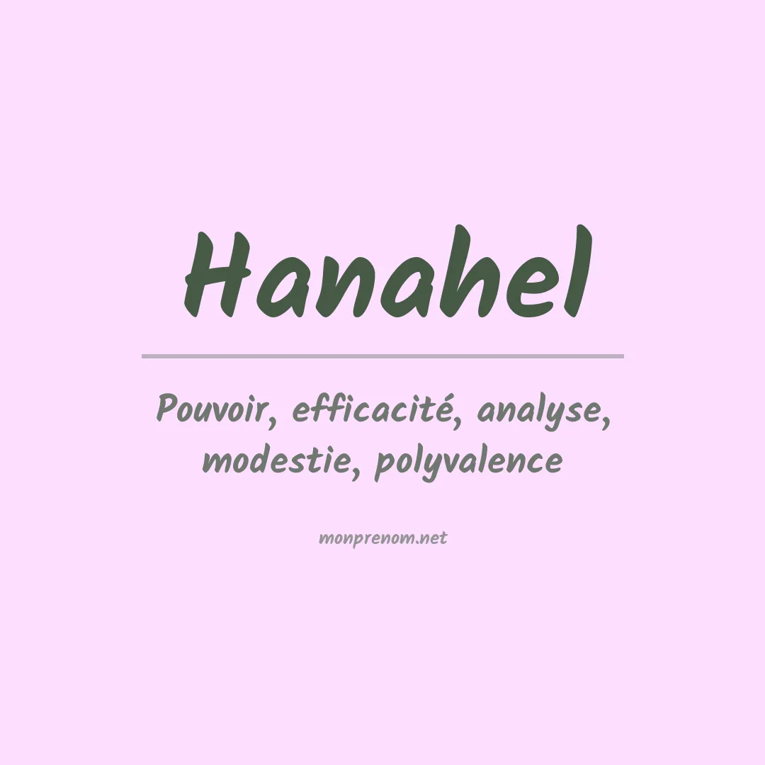 Signification du prénom Hanahel