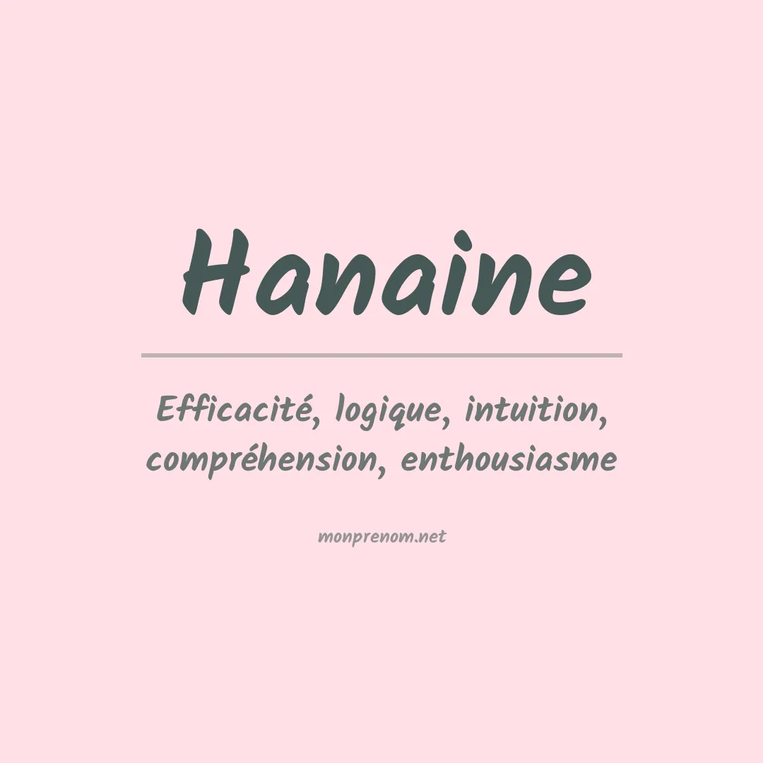 Signification du prénom Hanaine
