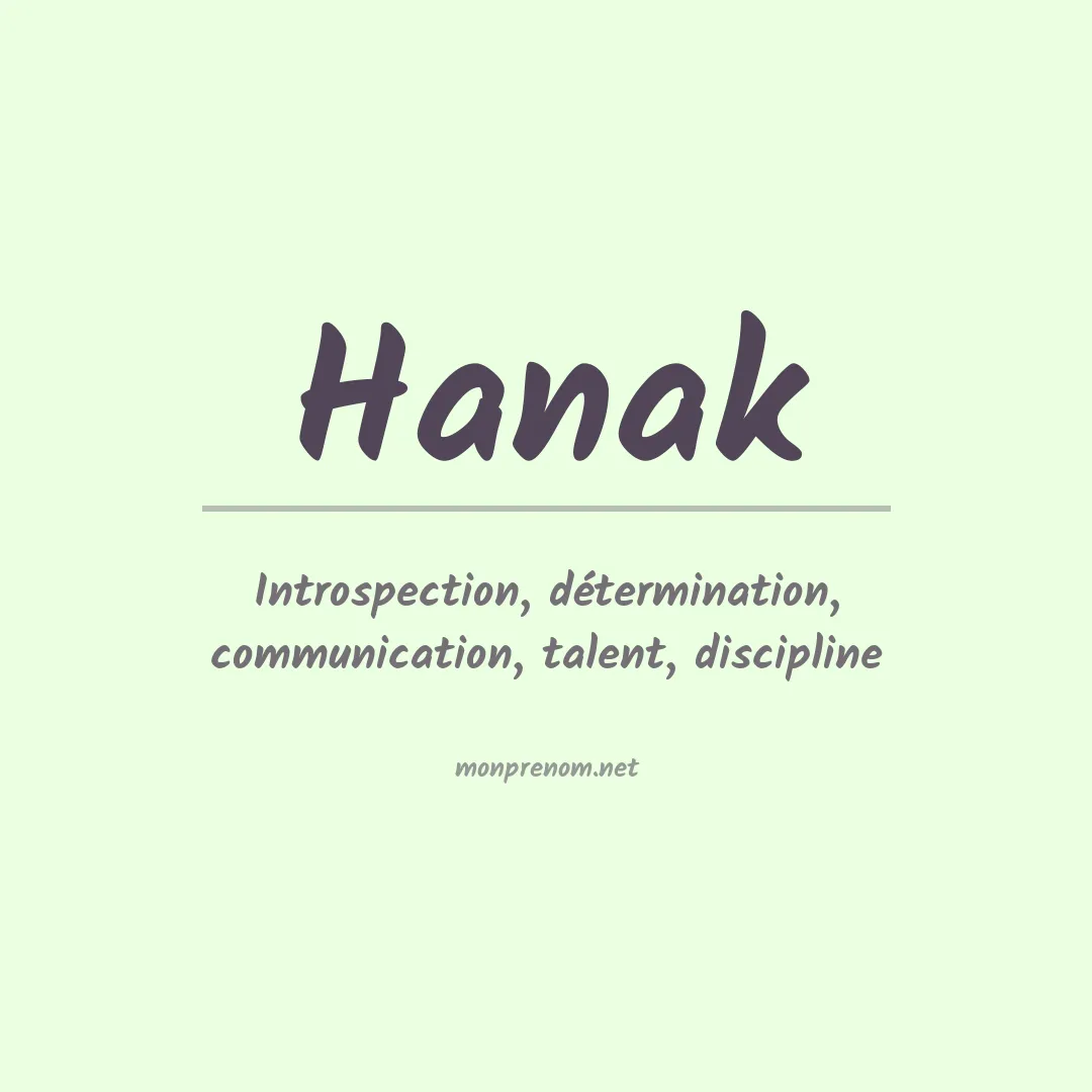 Prénom Hanak